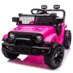 English Elm 24v Kids Ride on Car with Parental Remote Four Wheel Suspension Led Lights Bluetooth Pink W1578P235081