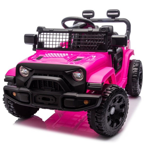 English Elm 24v Kids Ride on Car with Parental Remote Four Wheel Suspension Led Lights Bluetooth Pink W1578P235081