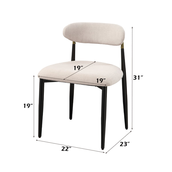 English Elm Jaramillo Upholstered Contemporary Side Chair Set of 2 with Metal Frame, Comfortable Foam Seating Beige 31 L x 24 W x 24 H B2726P287295