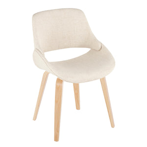 English Elm Fabrico Mid-Century Modern Accent Chairs Set Of 2 - Cream Upholstered & Natural Wood Legs For Style B202S01222