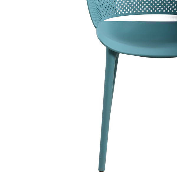 English Elm Gerald Outdoor Stackable Dining Chairs Uv Resistant Molded Plastic Patio Set of 2 Sky Blue N776P390476B