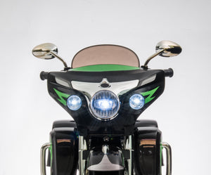 English Elm 12v Kids Electric Ride on Motorcycle with Led Lights Bluetooth Music and Storage Trunk Black W1760P237295