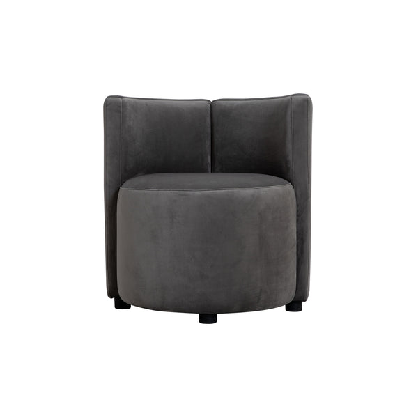 English Elm Upholstered Dark Grey Dining Chair with Backrest — Ergonomic Plush Accent Seat for Kitchen & Living Room W2998P235173