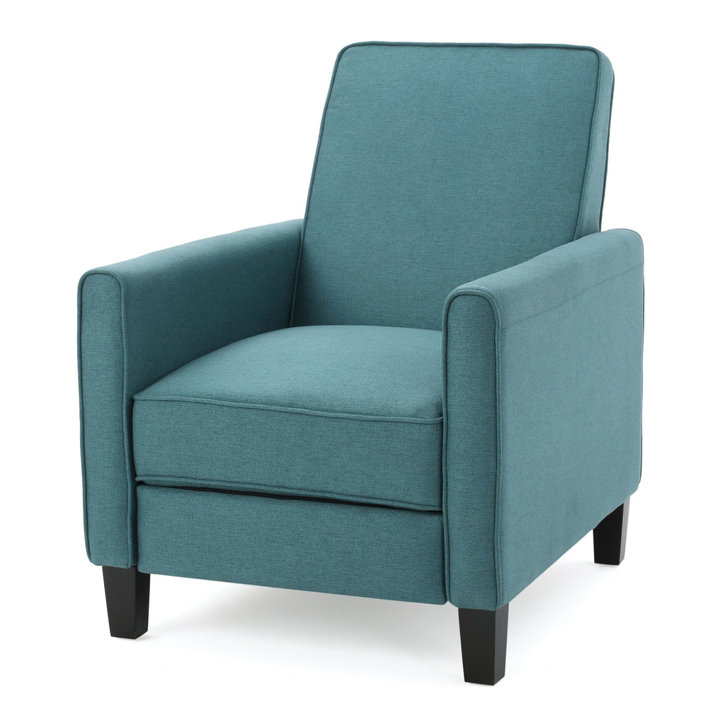 English Elm Christopher Knight Home® - Teal Linen Push Back Chair with Ergonomic Plush Padding, Breathable Upholstery, Durable Frame - Stylish Recliner for Living Room Comfort 52422.00FDTE