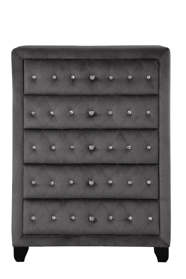 English Elm Encore 5-Piece Modern Tufted Queen Bedroom Set With Stylish Upholstered Bed And Ample Storage Options B009S01726
