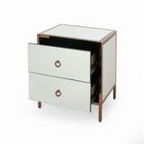 Christopher Knight Home® - Noble House - Ardith Glam Mirrored 2 Drawer Cabinet