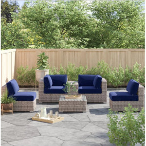 English Elm Fully Assembled Hdpe Wicker Patio Conversation Set - Comfortable 6-Piece Seating For 4 Outdoors B120S00232