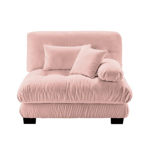 English Elm Pariss Modular Rsf Sectional Unit Blush Chenille Armless Sofa with Foam Cushioning W714P253477