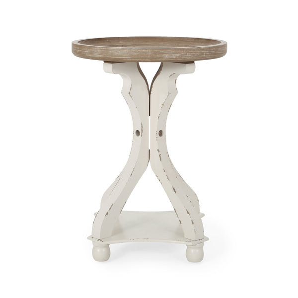 English Elm Christopher Knight Home® - End Table - French Country Charm With Lipped Round Top, Ideal Accent For Living Spaces & Entryways N771P239460Y