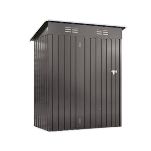 English Elm 5x3 Ft Galvanized Steel Outdoor Storage Shed with Peaked Roof and Lockable Door W3213P309351