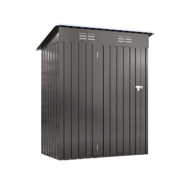 English Elm 5x3 Ft Galvanized Steel Outdoor Storage Shed with Peaked Roof and Lockable Door W3213P309351