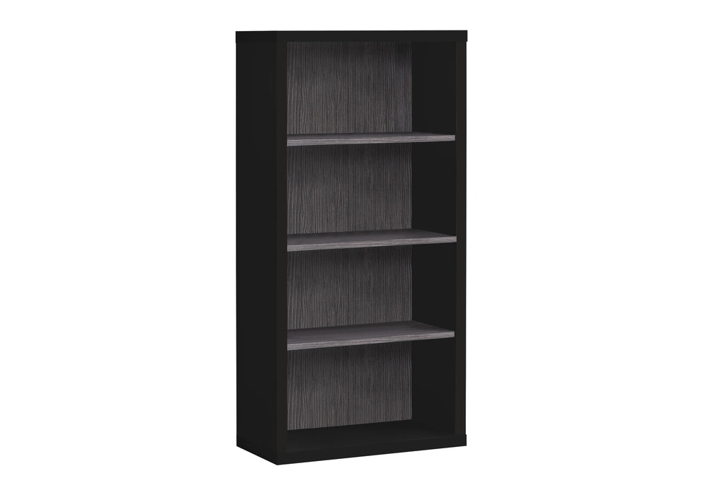 English Elm Bookshelf, 5-Tier 48" Modern Industrial Bookcase with Adjustable Shelves Black & Grey Laminate Decor B2710P219745