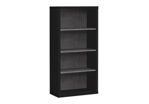 English Elm Bookshelf, 5-Tier 48" Modern Industrial Bookcase with Adjustable Shelves Black & Grey Laminate Decor B2710P219745