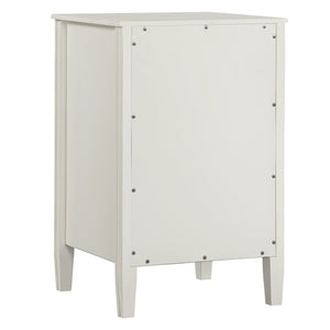 English Elm Winston 2-Drawer Storage Nightstand with Brushed Gold Knobs, Open Shelf, Fluted Legs, No Assembly Antique White B050P376955