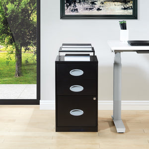 OSP Home Furnishings Metal File Cabinet Black