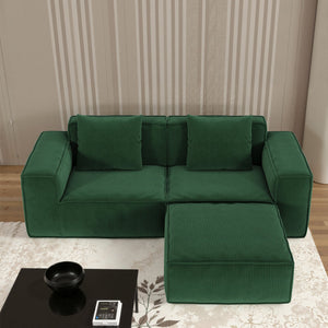 English Elm Modular Modular Sofa - Transformable Oversized Sofa Bed In Soft Corduroy Cloud Velvet Fabric For Versatile Comfort W3147S00028