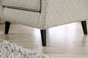 English Elm Transitional High Back Stripe Chair with Rolled Arms for Coastal Comfort and Supportive Seating Appeal Gold,Gray 32 L x 35 W x 30 H B2741P378479