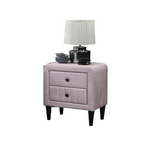 English Elm Light Pink Color Velvet Gorgeous 1 Piece Nightstand Bedside Table 2X Drawers Bedroom Furniture Sleek Design Tempered Legs