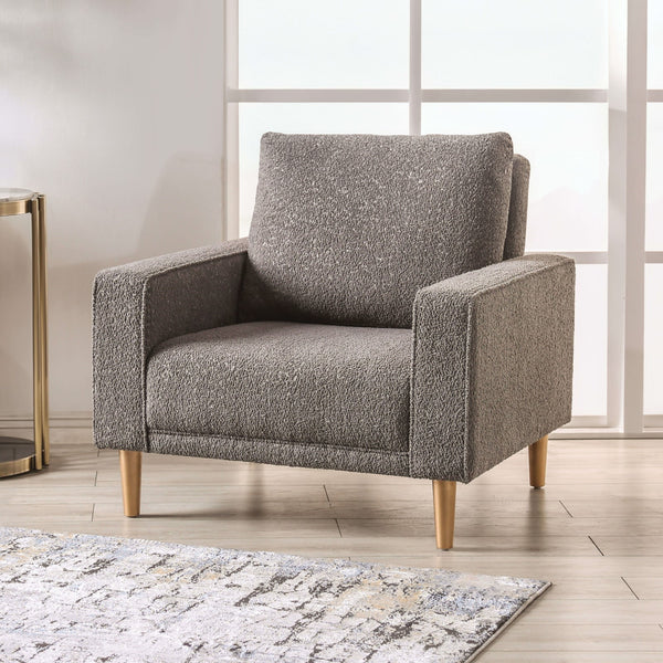 English Elm Contemporary Plush Armless Chair with Metal Legs, Adjustable Headrest, Boxed Cushions & Chaise Comfort Gray 41 L x 36 W x 23 H B2741P378508