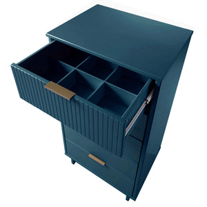 English Elm Granville 24" Chest In Midnight Blue – Elegant 5-Drawer Solid Wood Storage With Luxe Gold Handles B365S00071