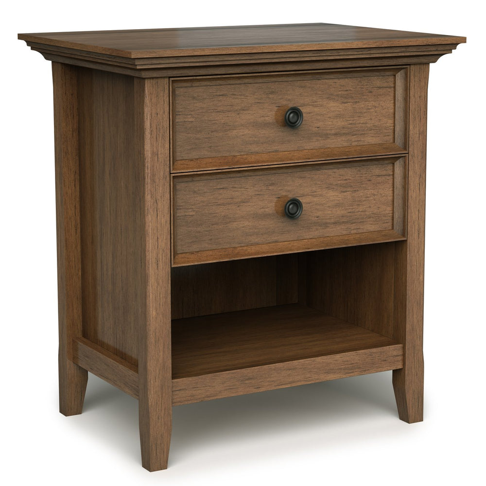 English Elm Amherst Bedside Table - Rustic Solid Wood Design With Ample Storage & Timeless Charm For Any Room B136P158369