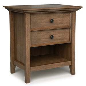 English Elm Amherst Bedside Table - Rustic Solid Wood Design With Ample Storage & Timeless Charm For Any Room B136P158369