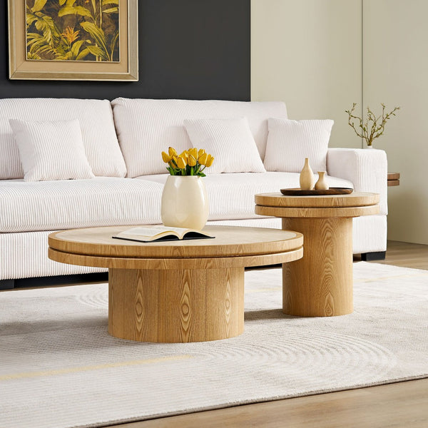 English Elm 19.49 Inch Round Sintered Stone Top Mdf Pedestal Side Table for Modern Living Spaces W876P460753