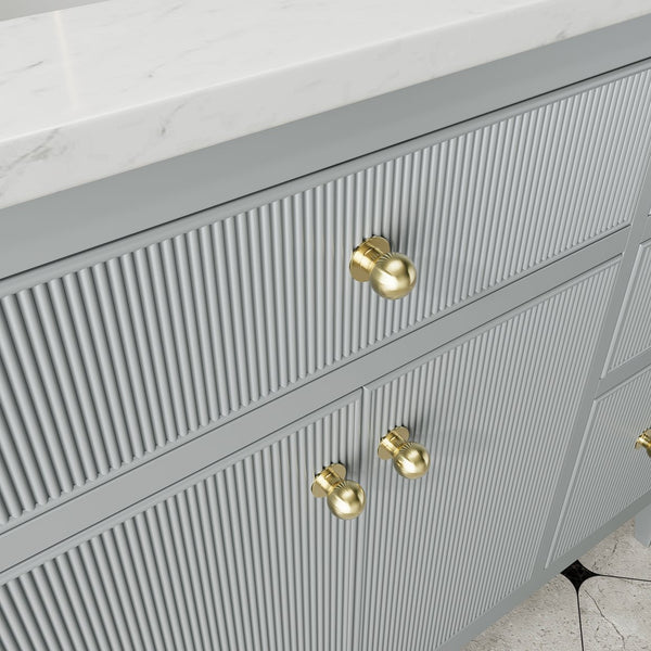 English Elm Fully Assembled 48" Grey Single Sink Bathroom Vanity with Solid Rubberwood, Carrara Top, Soft-Close Drawers W1826P308981