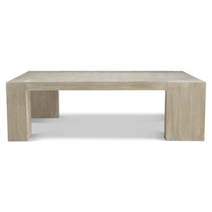 Bernhardt Bernhardt Darsa Asymmetrical Wire-Brushed Oak Cocktail Table 54" Square Atacama Finish Modern Centerpiece 507022