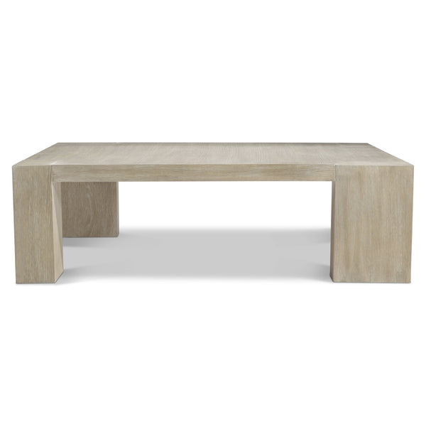 Bernhardt Bernhardt Darsa Asymmetrical Wire-Brushed Oak Cocktail Table 54" Square Atacama Finish Modern Centerpiece 507022