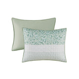 Madison Park Caralie Shabby Chic 4 Piece Seersucker Quilt Set with Throw Pillow MP13-8206 Green