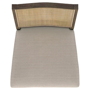 English Elm Stewart Woven Rattan Back Dining Side Chairs Set of 2 — Mahogany Frame, Light Brown Finish, Textured Elegant Seating for Casual & Formal Dining Room Ambiance B062P299931