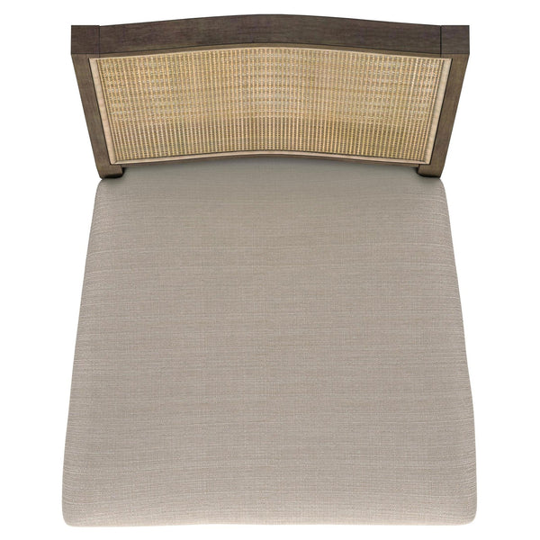 English Elm Stewart Woven Rattan Back Dining Side Chairs Set of 2 — Mahogany Frame, Light Brown Finish, Textured Elegant Seating for Casual & Formal Dining Room Ambiance B062P299931