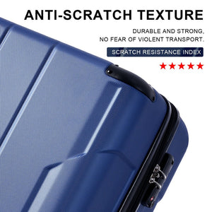English Elm Hardshell Abs Checked Suitcase with 360 Spinner Wheels Expandable Tsa Lock 28 Inch Blue N730P296747C