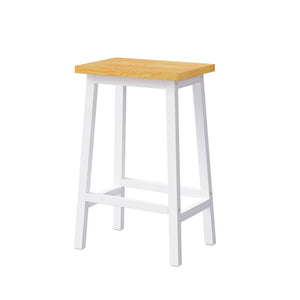 English Elm K&K Solid Wood Bar Stools Set of 2 25.6" Counter Stools with A-Frame Legs, 220lb, White Farmhouse Seat Granite Wood Finish N707P185529W