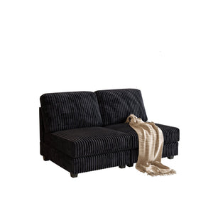 English Elm Double-seater Corduroy Sofa Solid Wood Frame Foam Cushions Cozy Living Room Loveseat W1793P305934