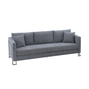 English Elm Kelora Gray Upholstered Sofa with Plush Foam Cushions, Seats 4, Durable Fabric, No Assembly Needed B2736P354333