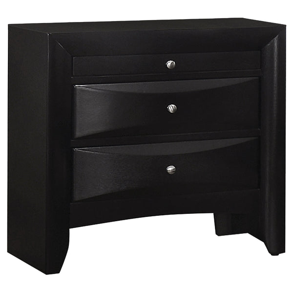English Elm Vollenhove Sleek Black 2-Drawer Nightstand with Slide-Out Tray, Felt-Lined Storage & Modern Elegance B062P328637