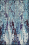Unique Loom Jardin Lilly Machine Made Abstract Rug Blue, Blue/Gray/Navy Blue/Turquoise/Ivory 10' 6" x 16' 5"