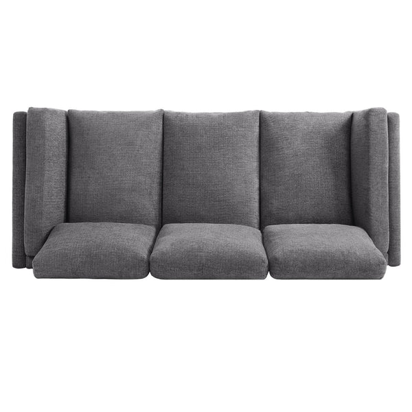 English Elm Modern Three Seat Chenille Sofa with Pocket Spring Cushions for Living Rooms Grey N763P351754E