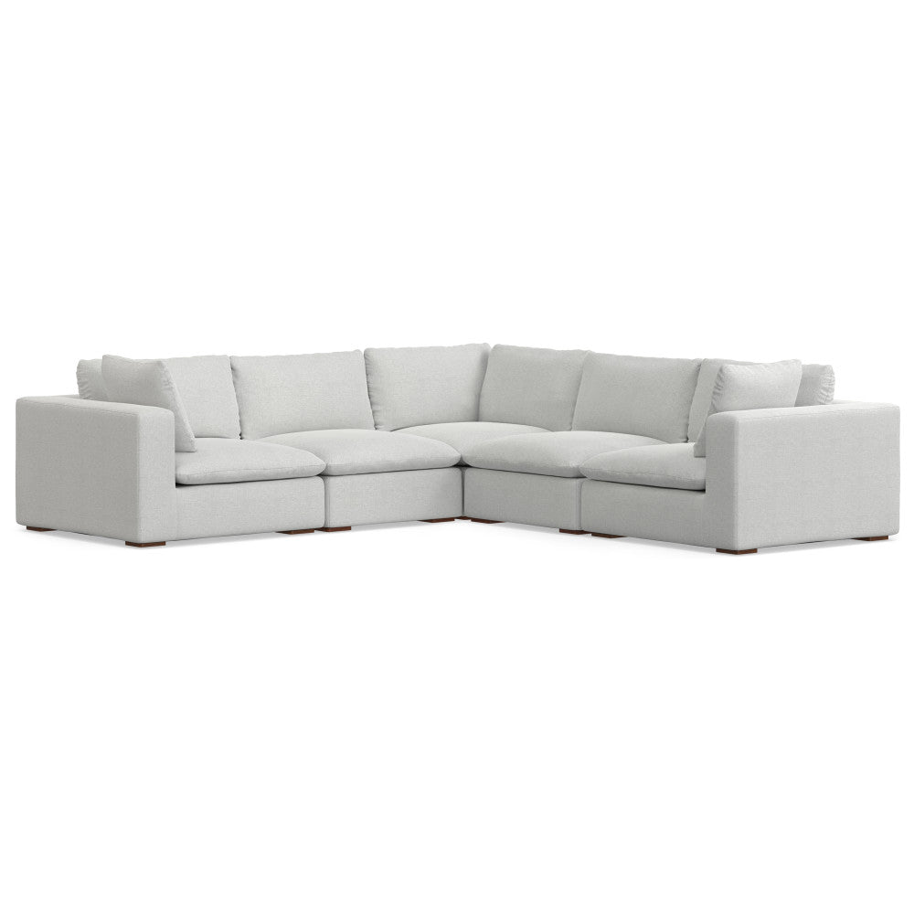 English Elm Jasmine Corner Sectional Sofa - Plush Cloud Grey Comfort For 5, Durable, Easy-Clean Design, Modern Style B136P199256