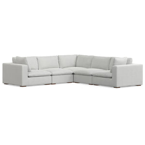 English Elm Jasmine Corner Sectional Sofa - Plush Cloud Grey Comfort For 5, Durable, Easy-Clean Design, Modern Style B136P199256