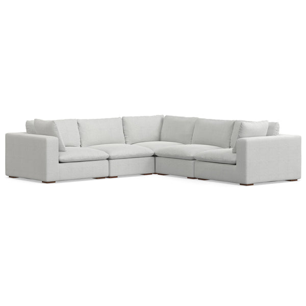 English Elm Jasmine Corner Sectional Sofa - Plush Cloud Grey Comfort For 5, Durable, Easy-Clean Design, Modern Style B136P199256