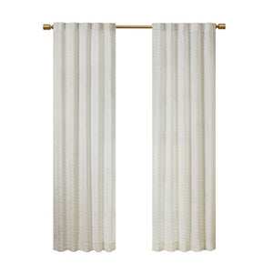 English Elm Room Darkening Poly Velvet Window Panels Pair - Elegant White/Gold With Metallic Accents, 37X95" B035P199045-GIGA
