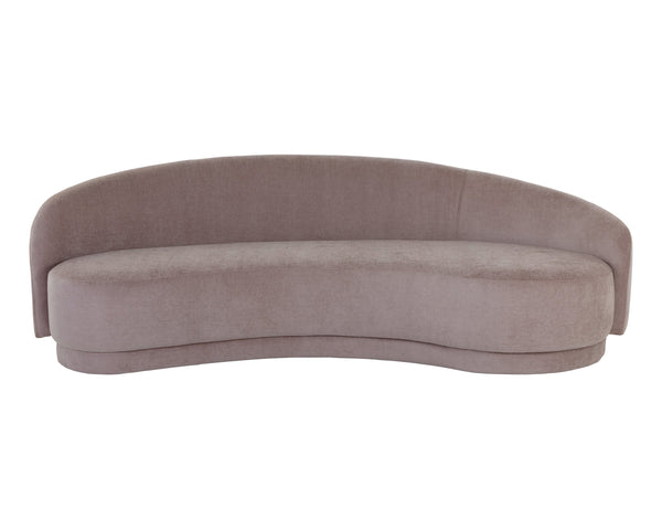 Sunpan Kendra Sofa - Contemporary Curved Design with Warm Undertones for a Bold, Stylish Living Space Planet Lilac