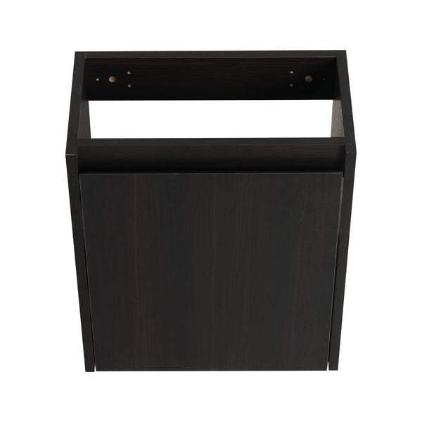 English Elm 16" Bathroom Vanity Sink Combo for Small Spaces — Compact Engineered Wood Cabinet with Ceramic Basin, Moisture-Resistant Finish and Hidden Handle, Easy Assembly Black W1972P190340