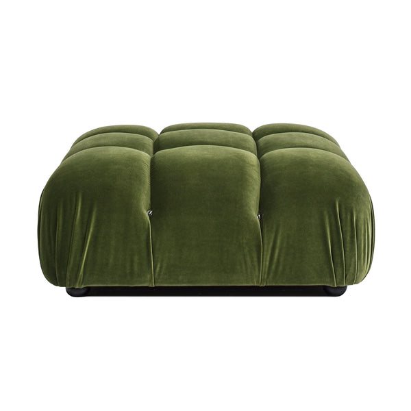 English Elm Jennifer Taylor Home - Marcel 36" Bubble Modular Cocktail Ottoman with Bouclé Upholstery, Low 15" Seat, Luxe Foam Support Olive Green B2719P238415
