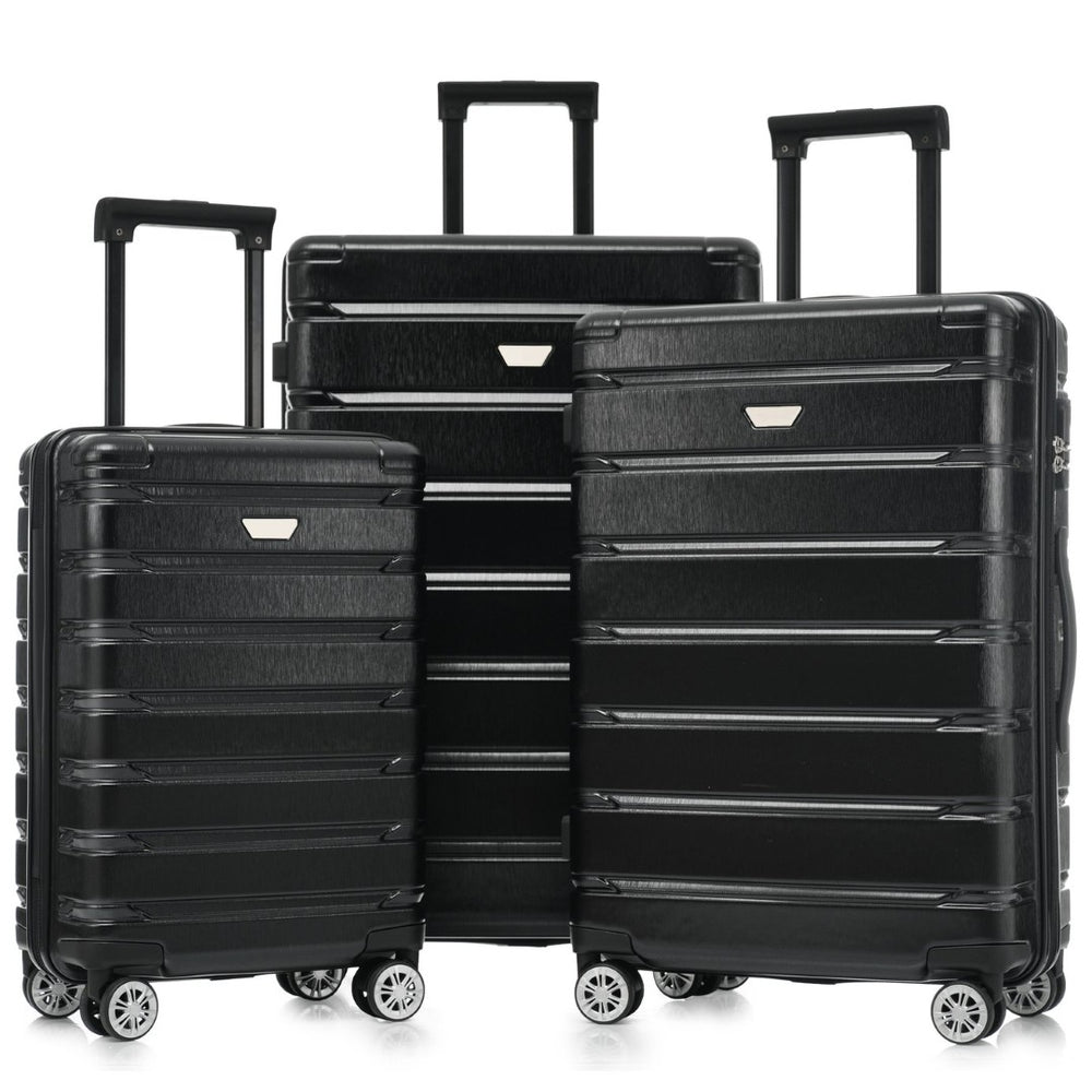 English Elm Hardshell 3 Piece Travel Set with Spinner Wheels Abs Pc Suitcase for Easy Airport Rolling N730P245304B