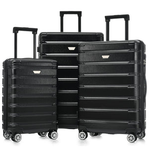 English Elm Hardshell 3 Piece Travel Set with Spinner Wheels Abs Pc Suitcase for Easy Airport Rolling N730P245304B