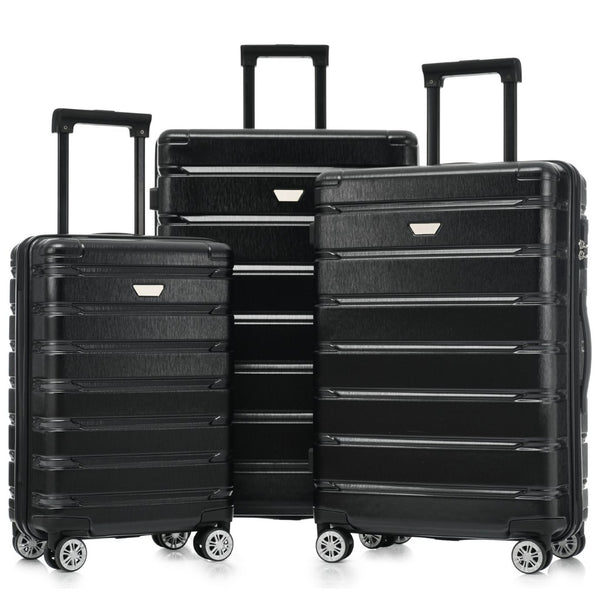 English Elm Hardshell 3 Piece Travel Set with Spinner Wheels Abs Pc Suitcase for Easy Airport Rolling N730P245304B